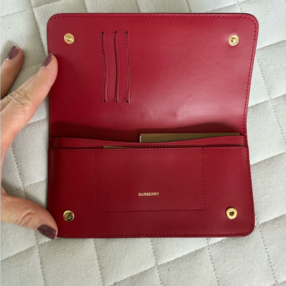 Burberry Red Leather Wallet - Picture 6 of 11